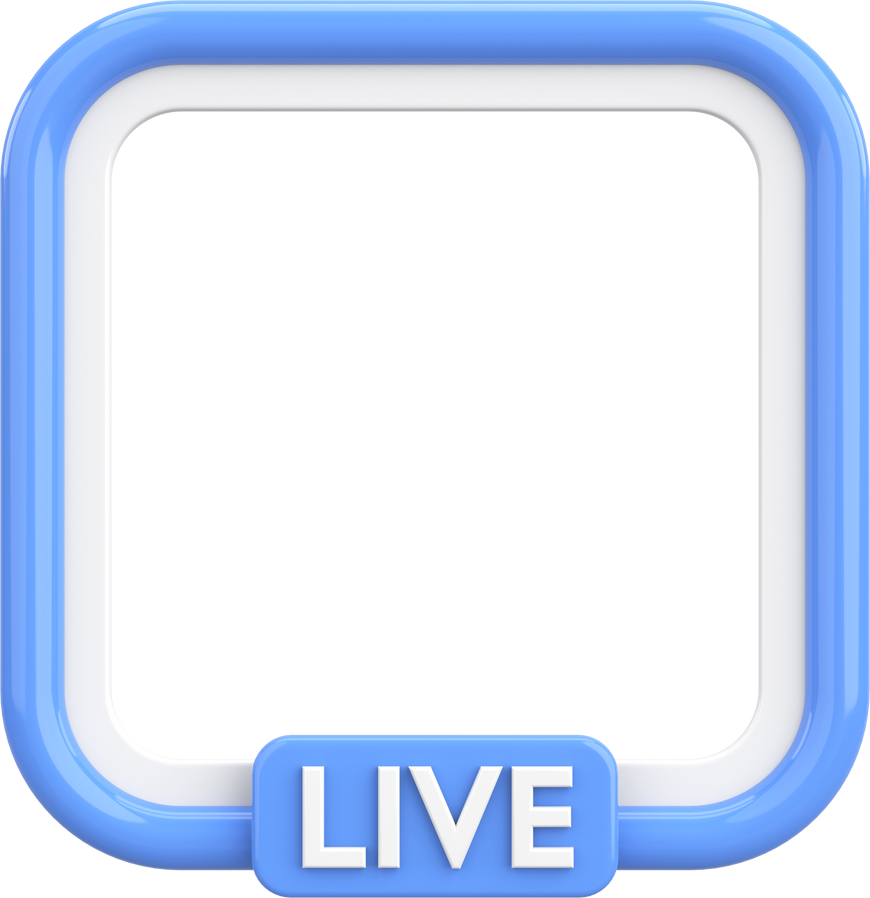 Live frame. Live streaming. 3D illustration.